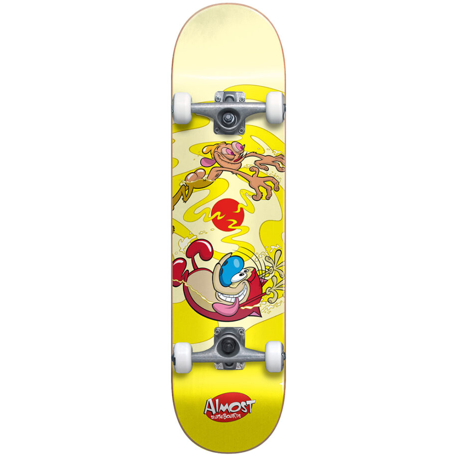 Almost 8,0 Ren & Stimpy Drain Yellow Skateboard Kaykay