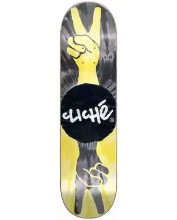 Cliche 8.5 Peace Yellow Black Skateboard Deck