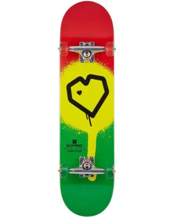 BluePrint 8.0 Spray Heart Rasta Skateboard Kaykay