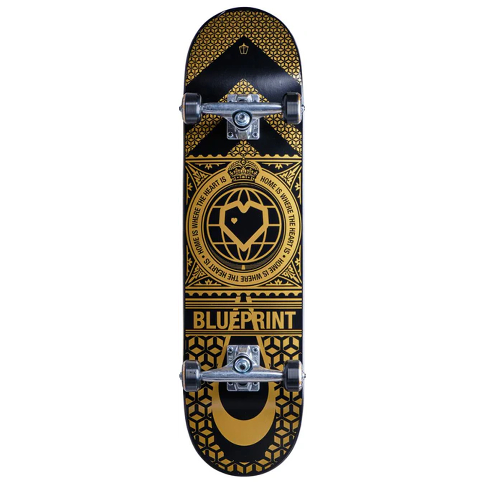 BluePrint 8.125 Home Heart Black Gold Skateboard Kaykay