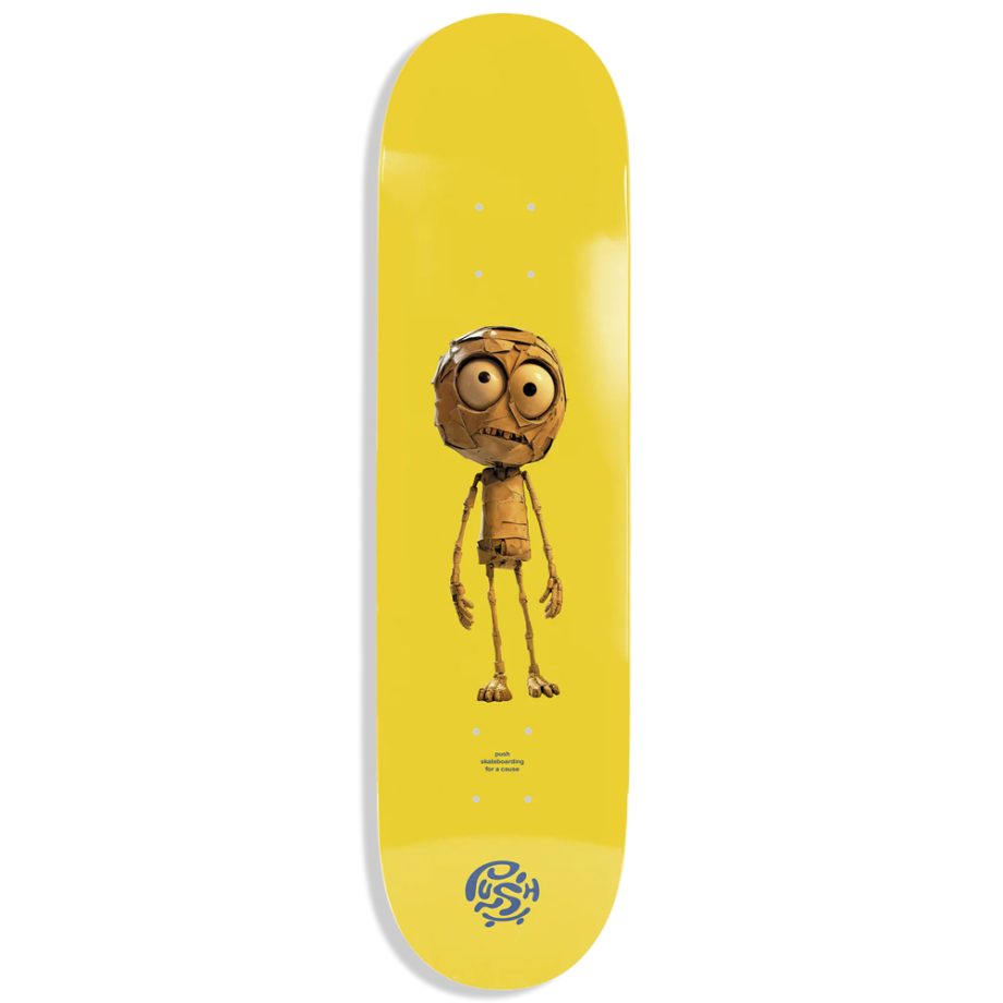 Push 7.25 Plywood Guy Yellow Incomplete Skateboard Kaykay