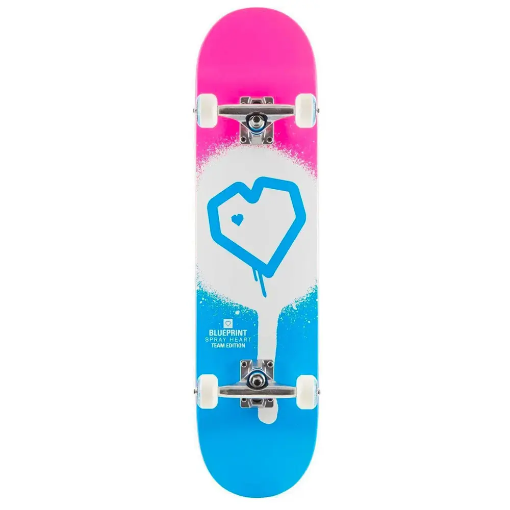 BluePrint 7.75 Spray Heart Blue Pink Skateboard Kaykay 1 BluePrint 7.75 Spray Heart Blue Pink Skateboard Kaykay