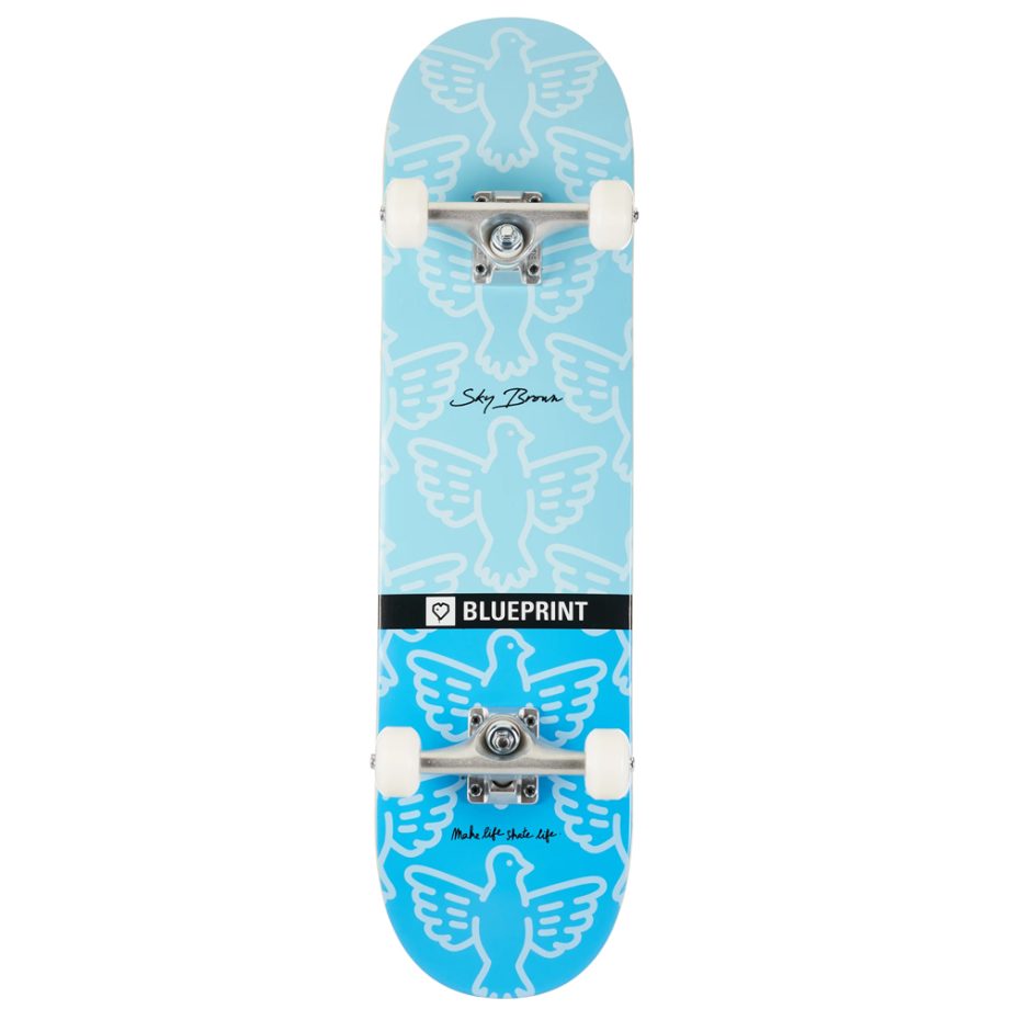 BluePrint 7.75 Sky Brown Bird Blue Skateboard Kaykay