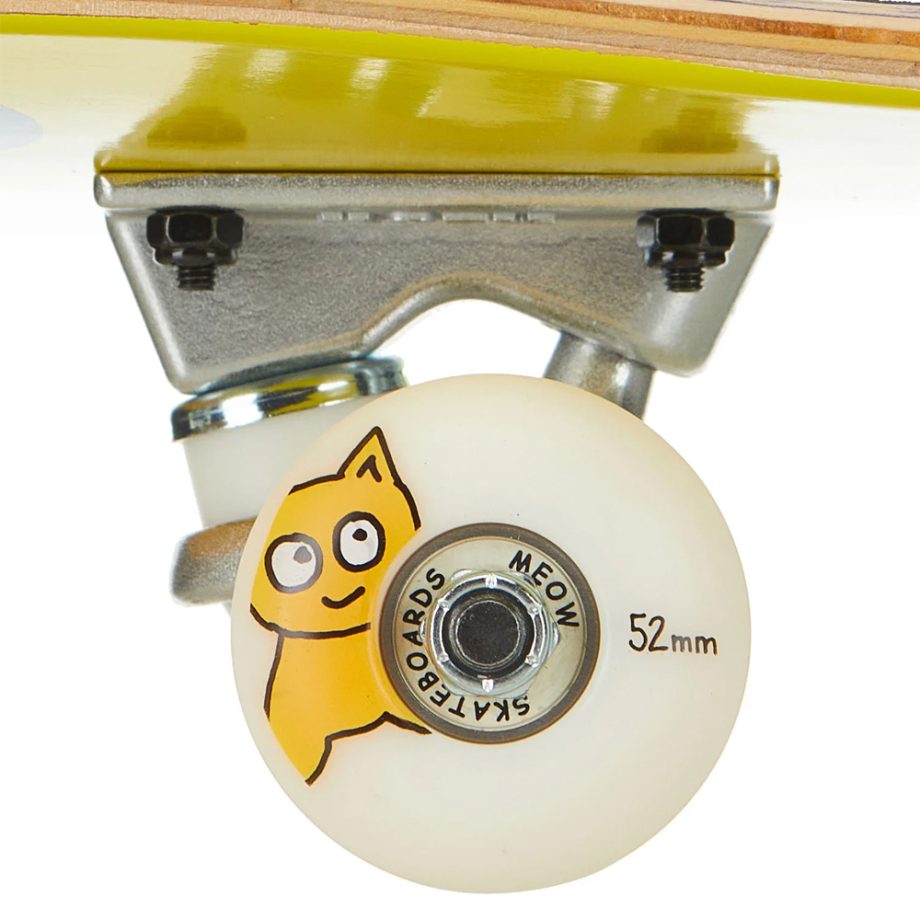 Meow 7.75 Big Cat Yellow Skateboard Kaykay