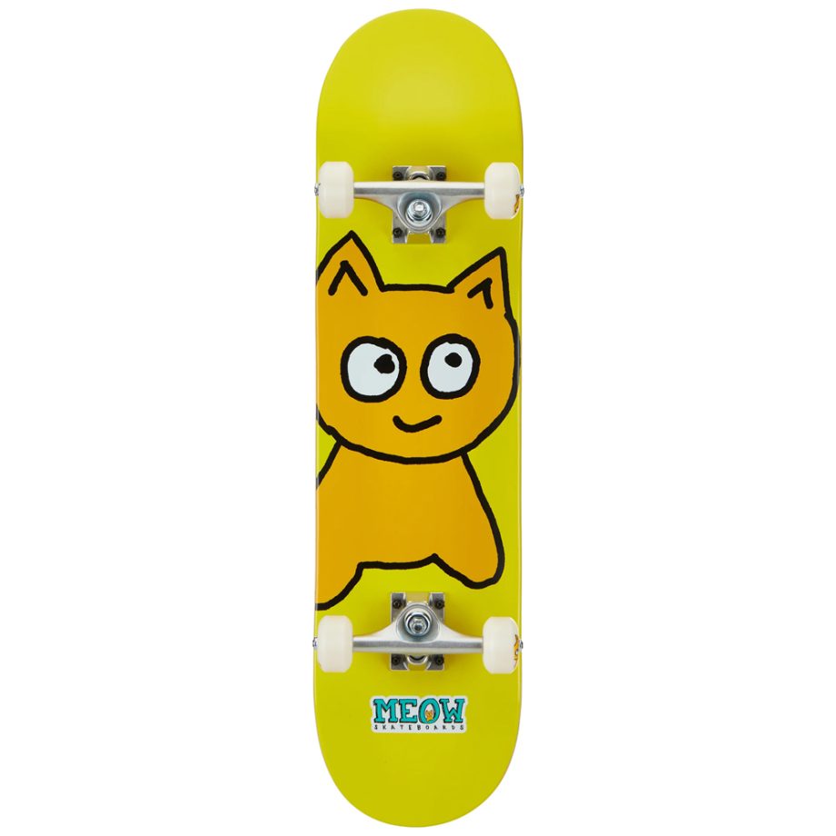 Meow 7.75 Big Cat Yellow Skateboard Kaykay