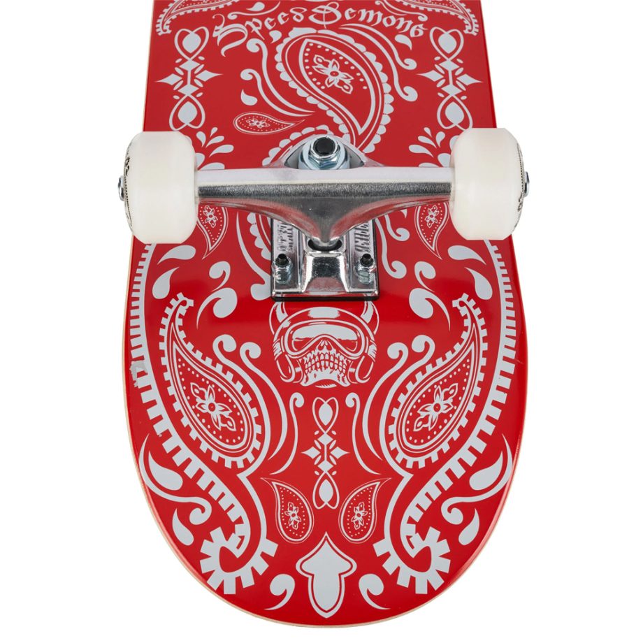 Speed Demons 7.75 Bandana Red White Skateboard Kaykay