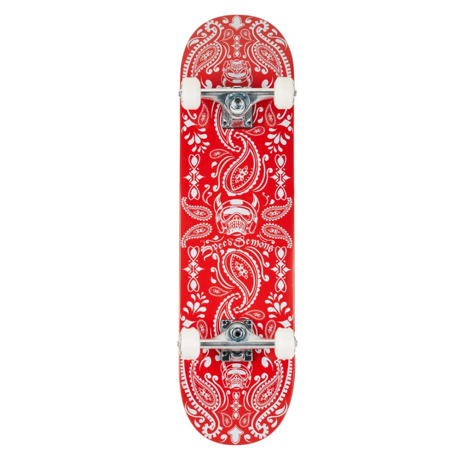 Speed Demons 7.75 Bandana Red White Skateboard Kaykay