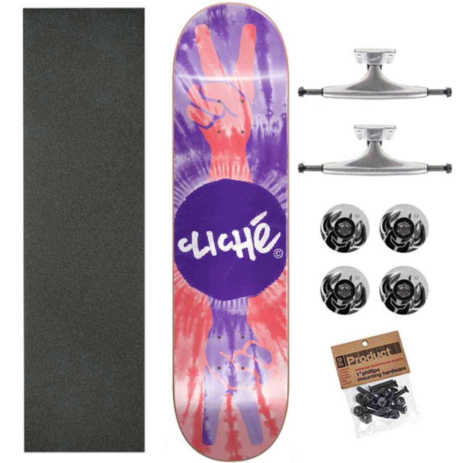 Cliche 8,0 Peace Purple Red Ulti Skateboard Kaykay