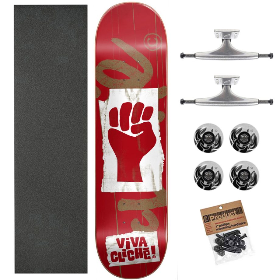 Cliche 8,375 Viva Red Gold Ulti Skateboard Kaykay