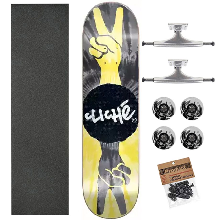 Cliche 8,0 Peace Yellow Black Ulti Skateboard Kaykay