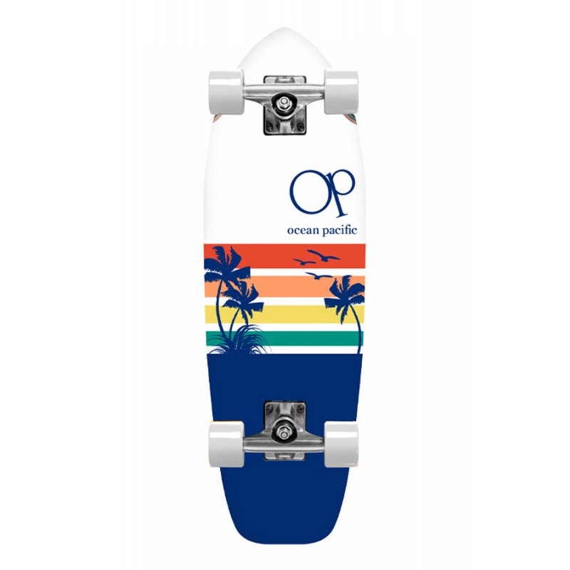 Ocean Pacific Sunset 32″ White Navy Cruiser Longboard