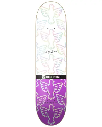 BluePrint 8.0 Sky Brown x MLSL Collab Bird White Holographic Deck Kaykay Tahtası