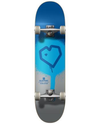 BluePrint 8.5 Spray Heart Silver Blue Skateboard Kaykay