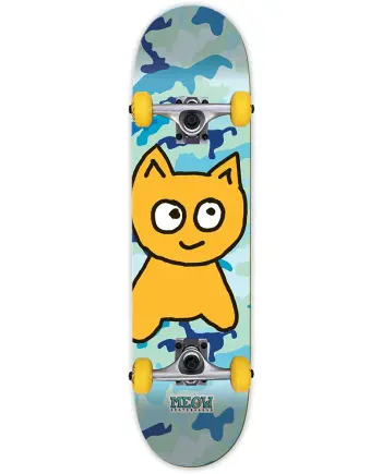 Meow 7.5 Big Cat Camo Blue Skateboard Kaykay