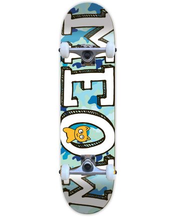 Meow 8.0 Logo Camo Blue Skateboard Kaykay