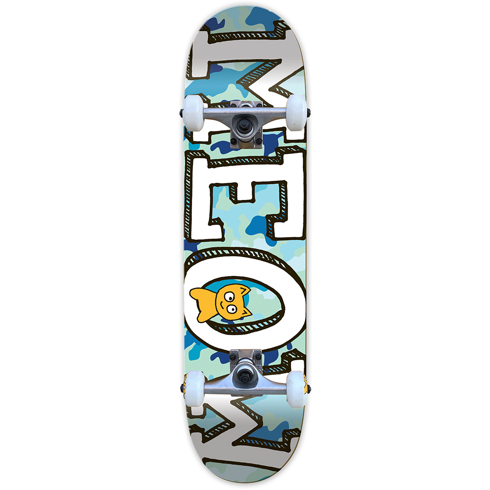 Meow 8.0 Logo Camo Blue Skateboard Kaykay