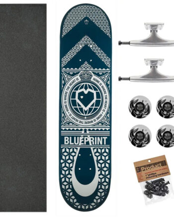 BluePrint 8.0 Home Heart Navy Silver Ulti Skateboard Kaykay