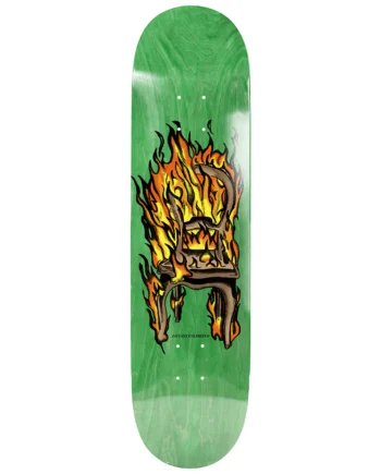 Jacuzzi 8.25 Chair on Fire Twin Tail art EX7 Green Deck Kaykay Tahtası