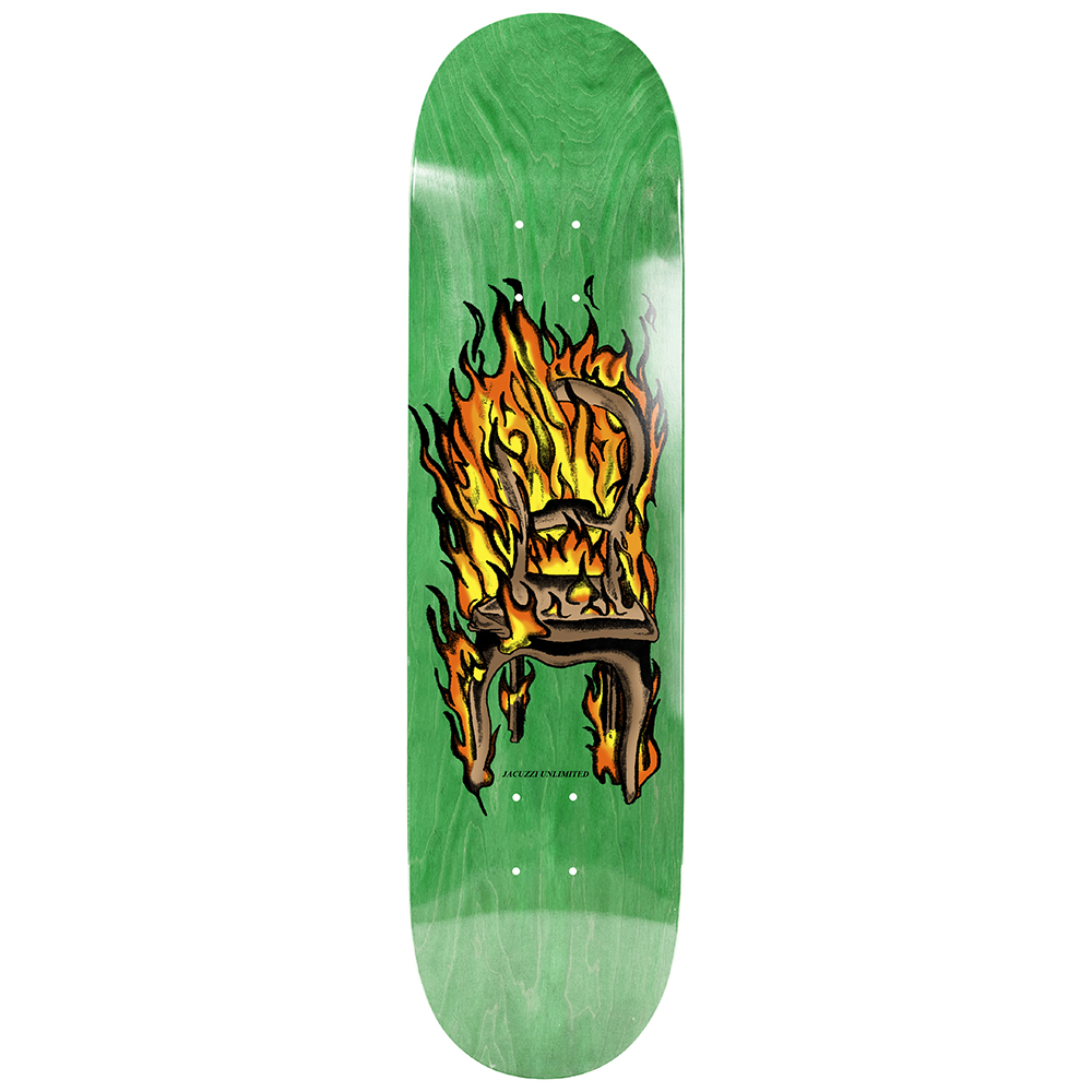 Jacuzzi 8.25 Chair on Fire Twin Tail art EX7 Green Deck Kaykay Tahtası 1 Jacuzzi 8.25 Chair on Fire Twin Tail art EX7 Green Deck Kaykay Tahtası
